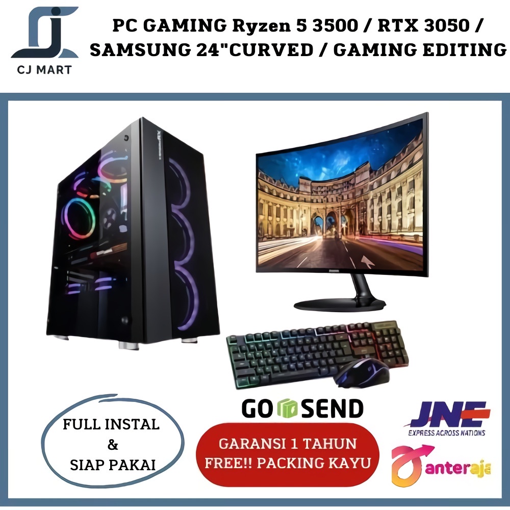 PC GAMING Ryzen 5 3500 / RTX 3050 / SAMSUNG 24&quot;CURVED / GAMING EDITING