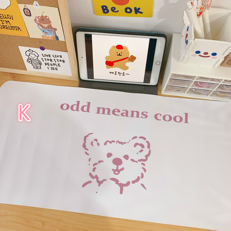 Mouse Pad Anti Air Motif Kartun Beruang / Anjing Warna Pelangi Gaya Korea Untuk Hadiah