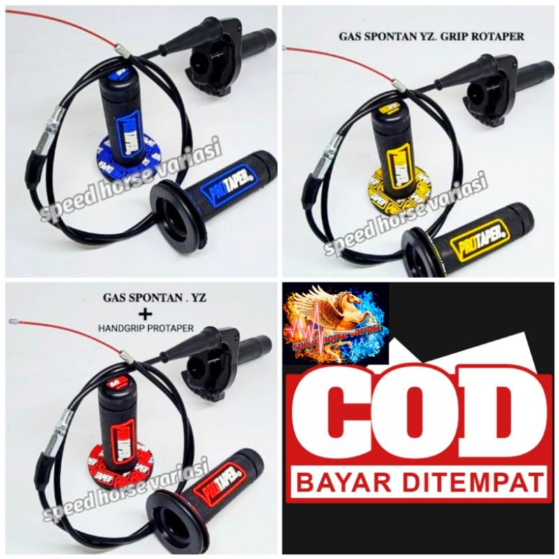 Gas spontan YZ+Handgrip Protaper Universal motor bebek Vega Jupiter Satria Klx Force one dll