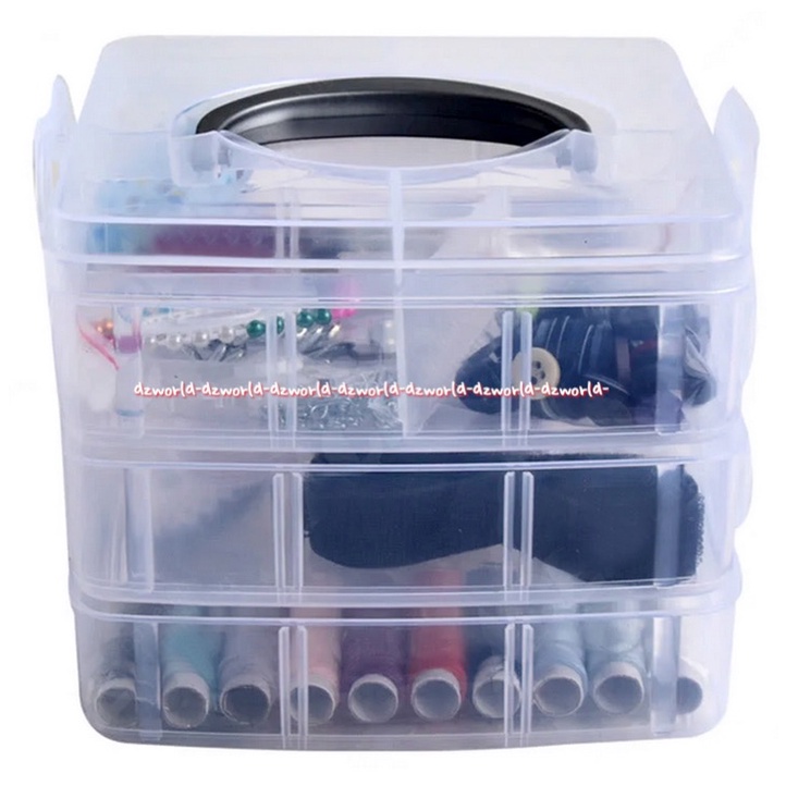 Arthome Sewing Kit 221pcs Alat Perlengkapan Jahit Menjahit Dengan Box 1set Benang Sekoci Meteran Gunting Alat Jahit 1 Kotak Transparan Art Home