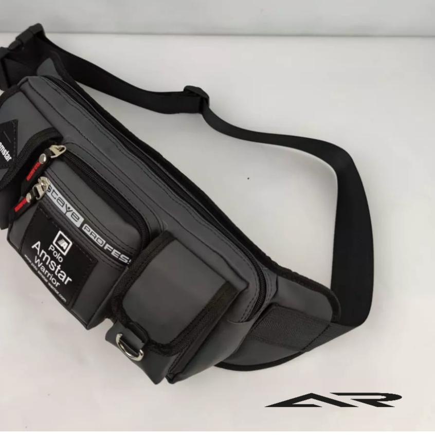 ✱ Tas Selempang Pria Anti Air Waistbag Waterproof Original POLO AMSTAR WARRIOR Tactical Bag ✭