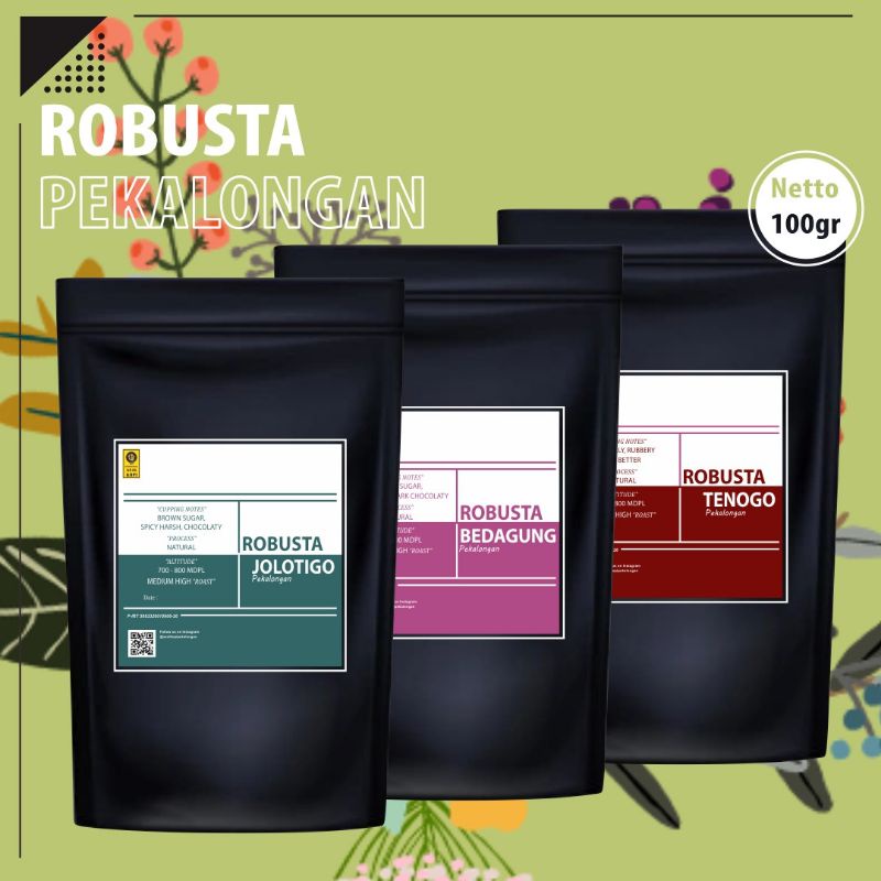 

Kopi Robusta Pekalongan 100gram (Roastbean & Powder/Bubuk)