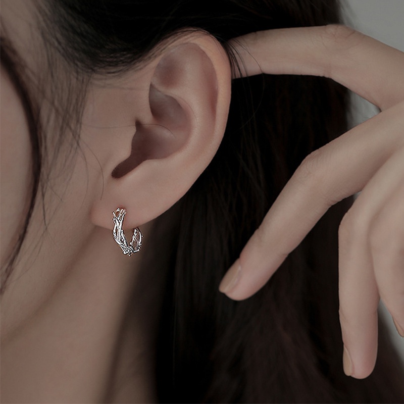 Anting Hoop Berduri Bahan 925 Silver Untuk Wanita