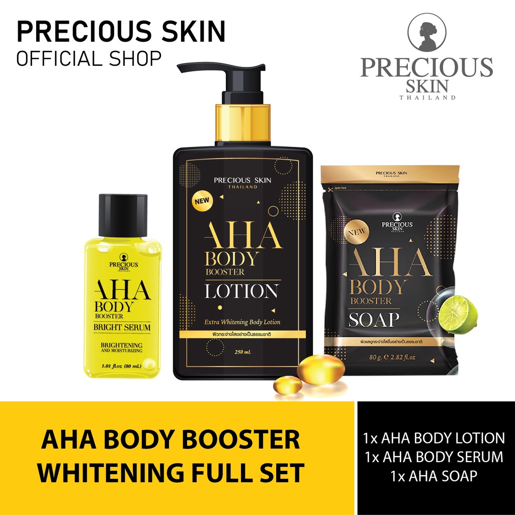 Jual PAKET LENGKAP Precious aha thailand Skin AHA Mimi Full Set Body Booster Extra Whitening