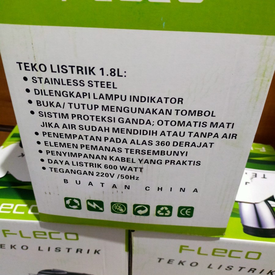 Kettle Electric/Teko Listrik Fleco F-715/F-718 1.5L/1.8L Pemanas Air Serbaguna Hemat Listrik