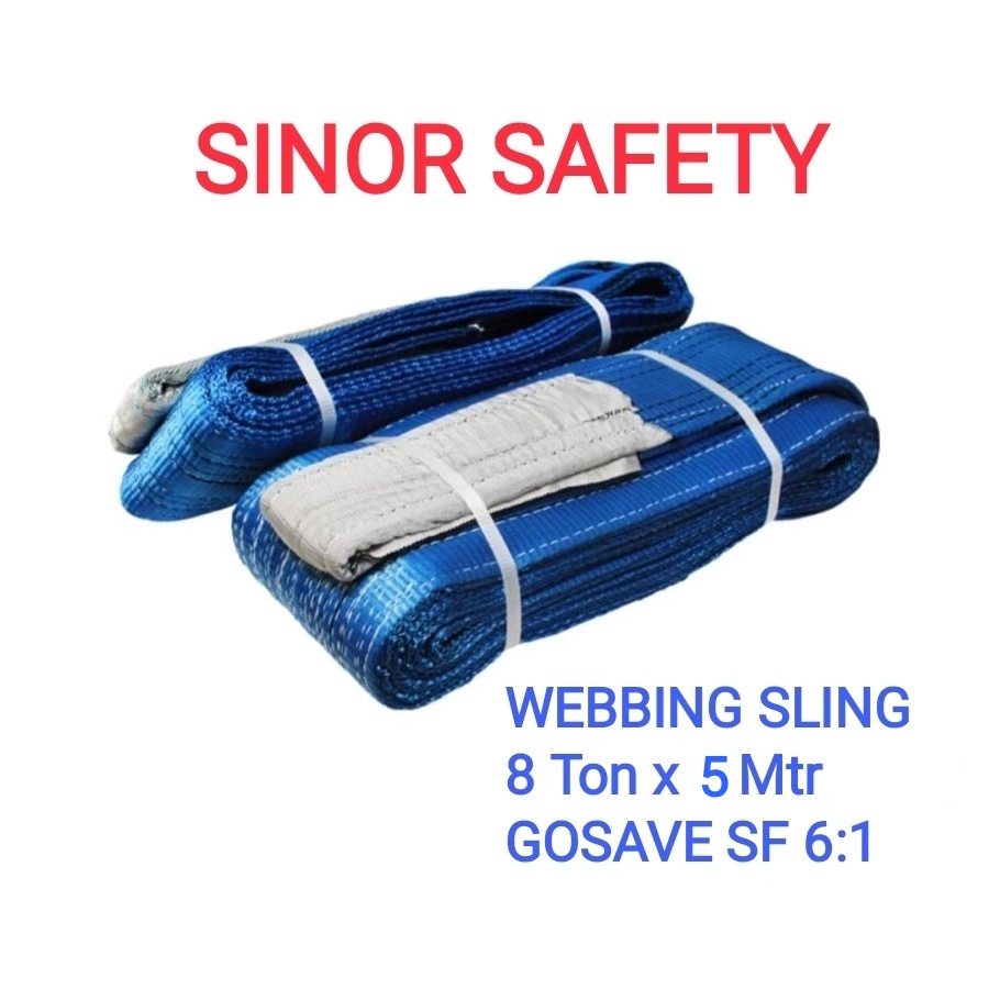 WEBBING SLING 8 Ton x 5 Meter Tali Pengikat Pengangkat Safety