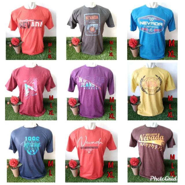 Kaos NEVADA  Cowok Shopee Indonesia