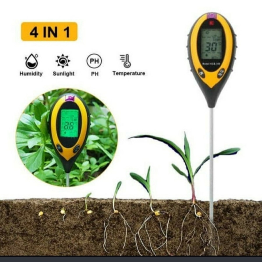 Digital soil meter tester ph tanah 4 in 1 survey garden tanaman peralatan berkebun taman serbaguna