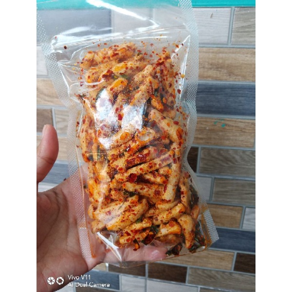 basreng daun jeruk basreng pedas cemilan  makanan ringan  isi 100gram-1