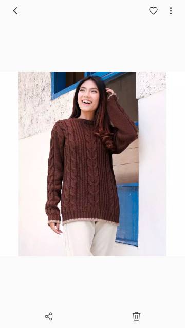 Sweater CABLE STRIP Pakaian Rajut Atasan Wanitac | Cardigan Rajut Tebal | Pakaian Wanita | Outerwear Wanita