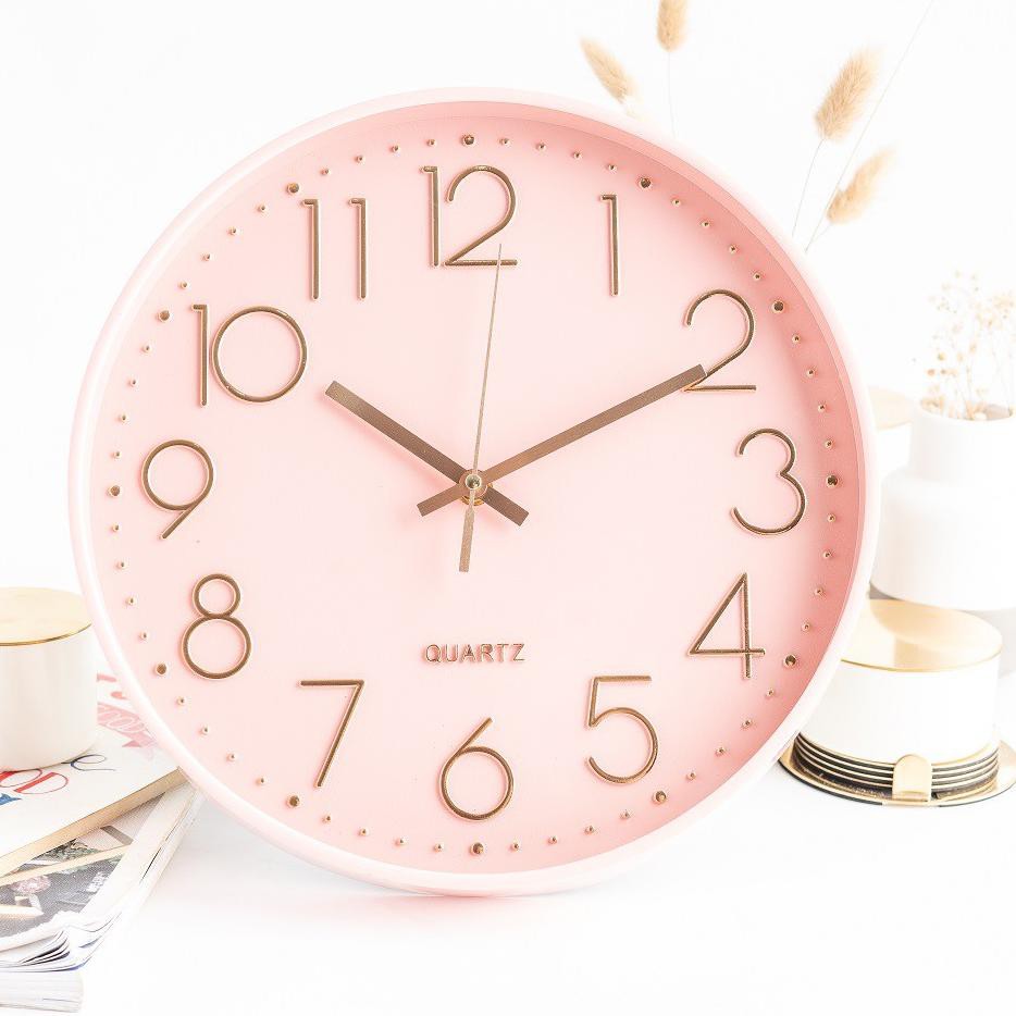 Ready Banyak Arami Plastic Wall Clock Pink Color Jam Dinding