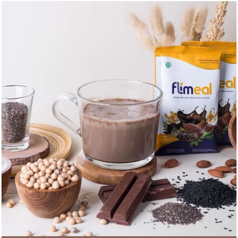 

Flimeal Minuman Serbuk pengganti sarapan Rasa Cokelat