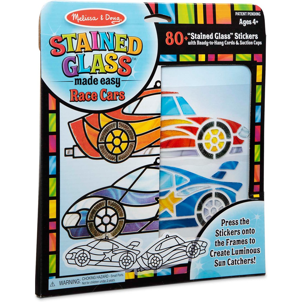 Melissa &amp; Doug Stained Glass Race Cars