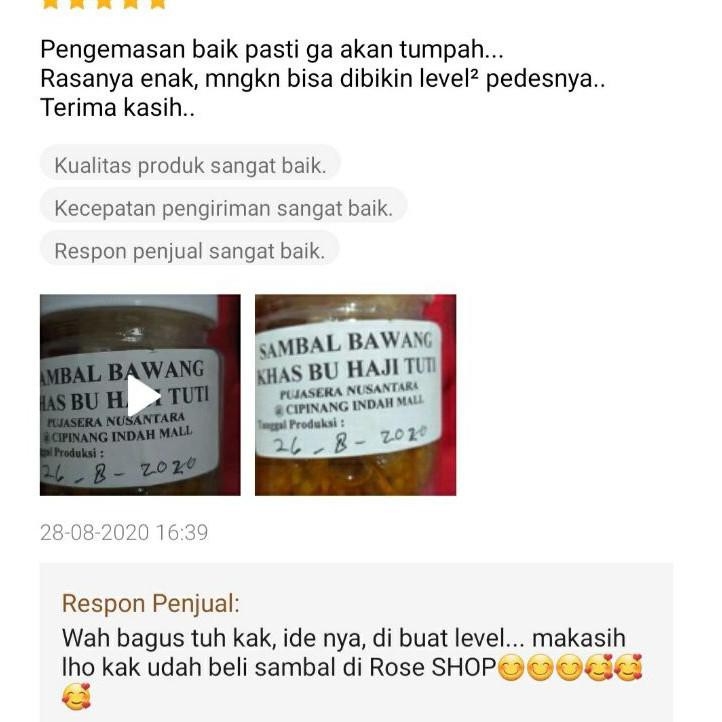 

[KODE 8635] SAMBAL BAWANG KHAS BU HAJI TUTI PUJASERA NUSANTARA DIJAMIN KETAGIHAN