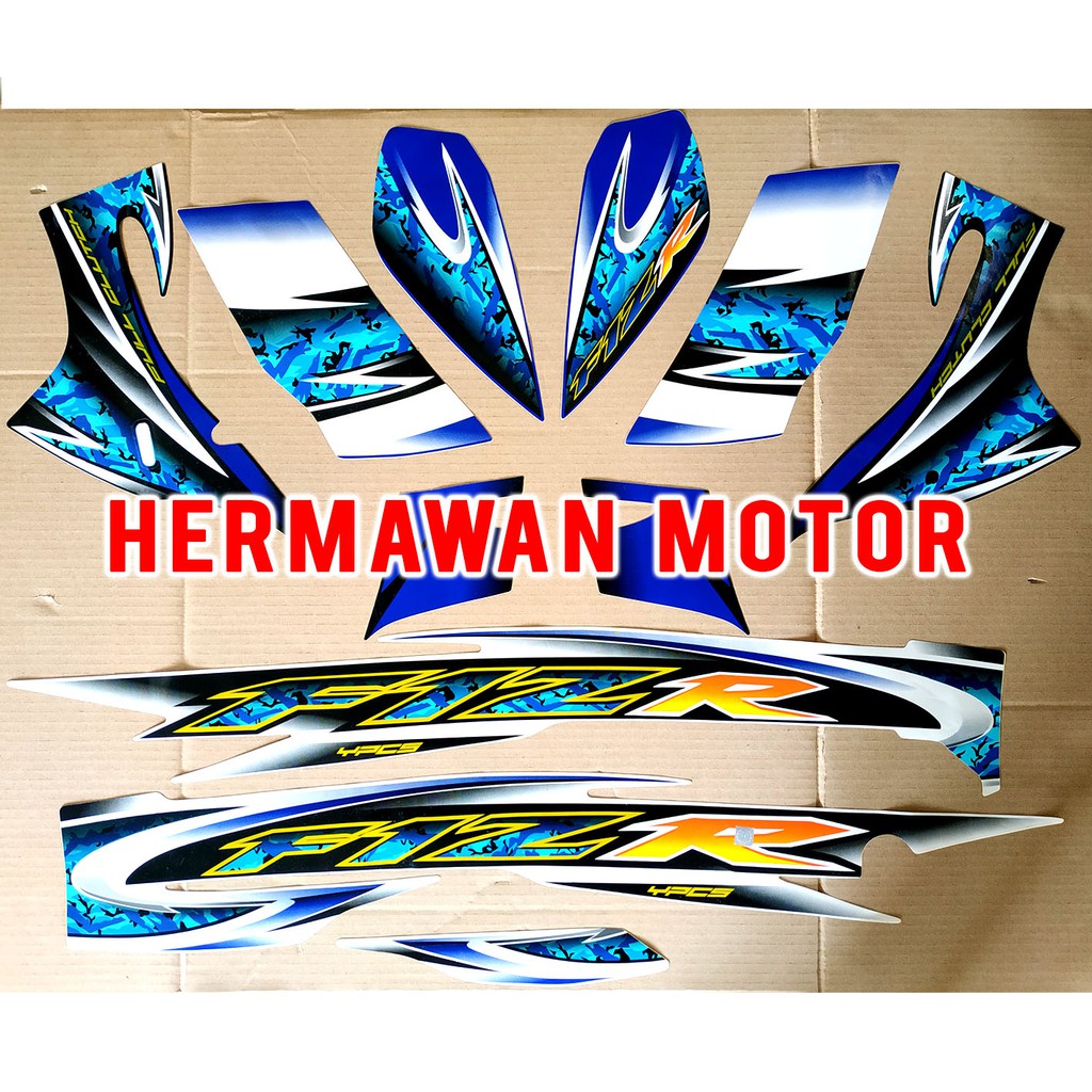 Yamaha FIZ R-Striping-stiker Yamaha FIZ R Warna biru daun