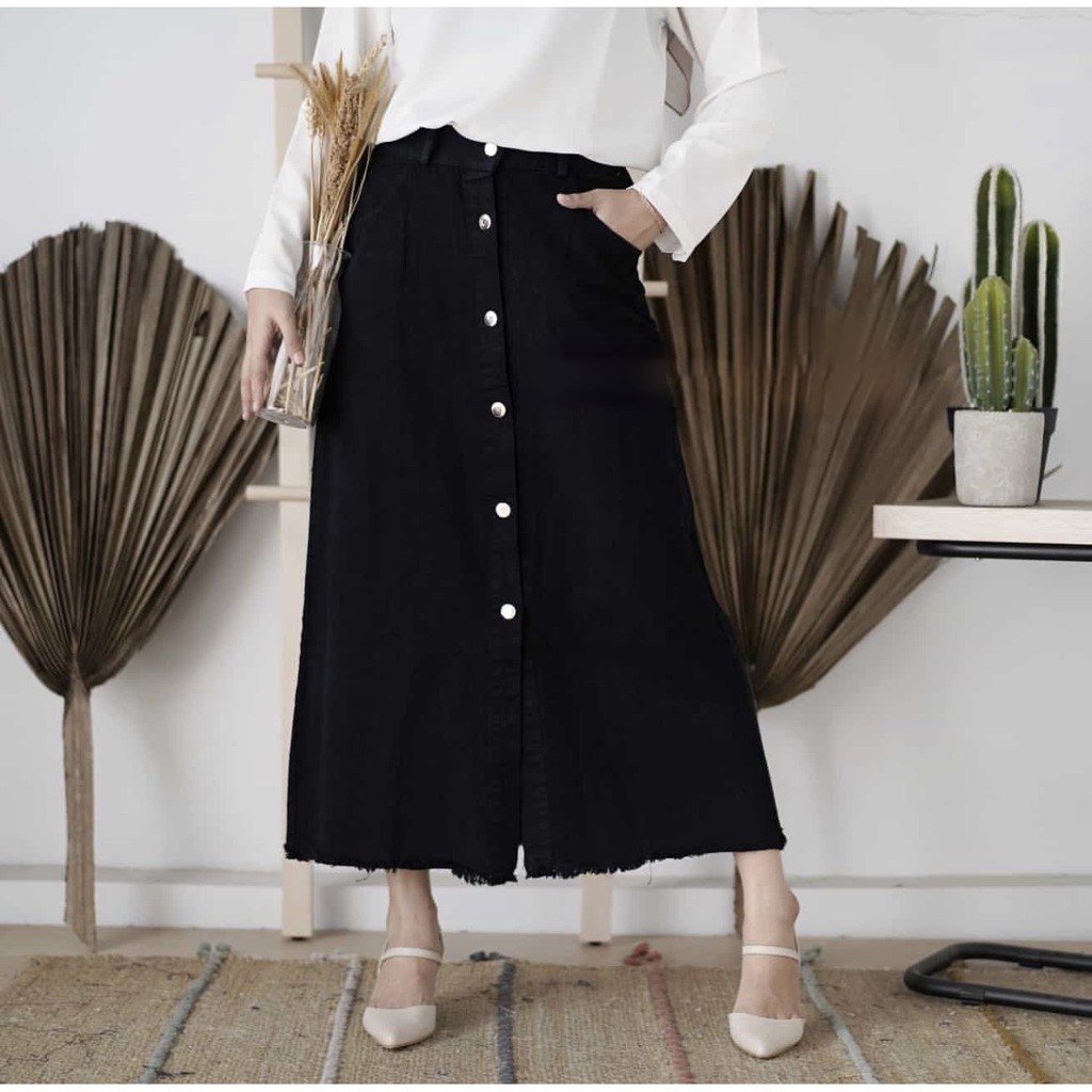 XANDRA SKIRT BUTTON // ROK JEANS BUTTON RAWIS WARNA