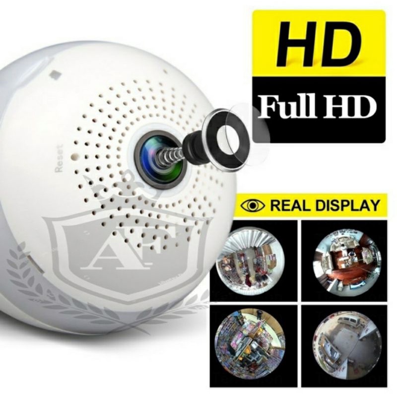 CCTV Ip Camera 5MP Lampu Bulb Panorama Fisheye 360 V380 Pro Bohlam