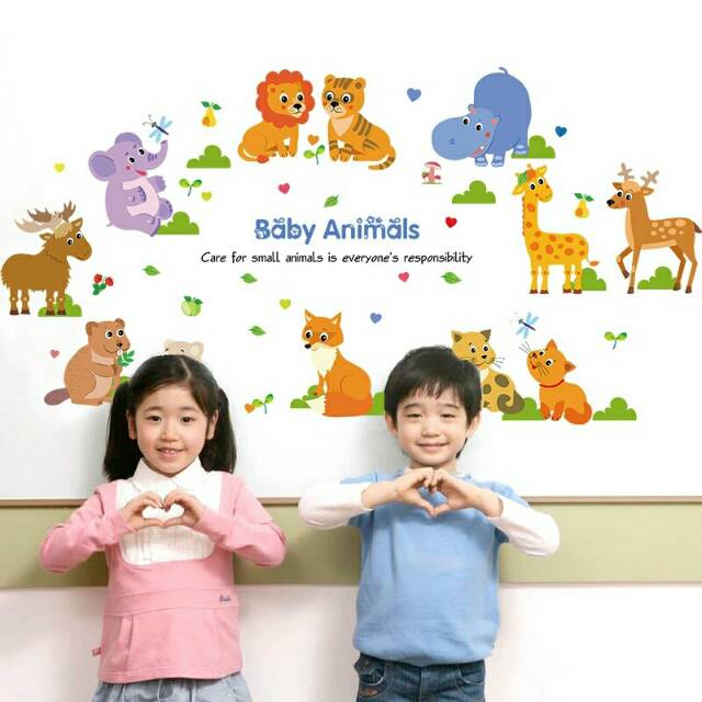 RELIZA WALLSTICKER BABY ANIMAL KIDS HEWAN ZOO SINGA SK9104 STIKER DINDING