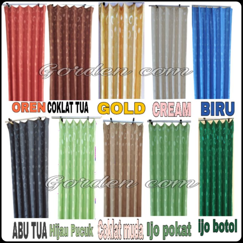Gorden Plisket Motif Polkadot/Gorden Cantolan Rel Kawat Gorden Pintu Dan Jendela