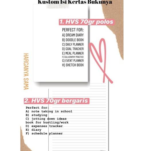 Ready stok DPJ38 Tambahan 50 Lembar Kertas Polos/Bergaris/Dotted/Grid Buku Tulis A4 & A5 & B5 Writes