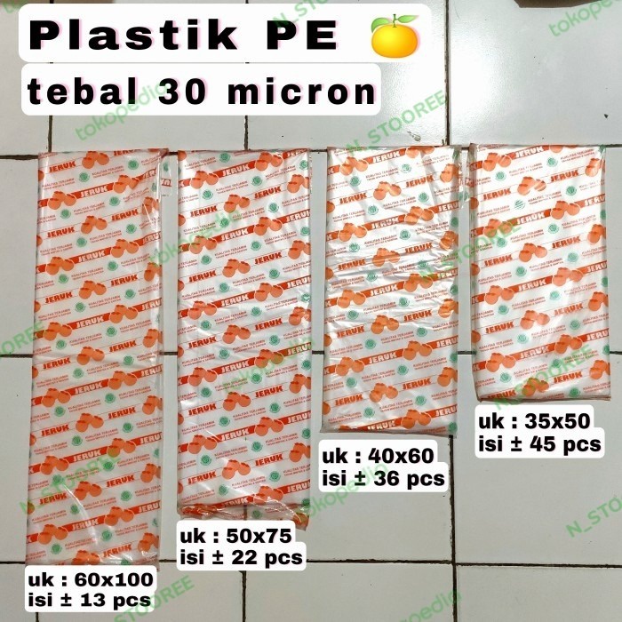 Kantong Plastik PE JUMBO Bening uk 40x60, Plastik Bening, Plastik SayuR - 40x60
