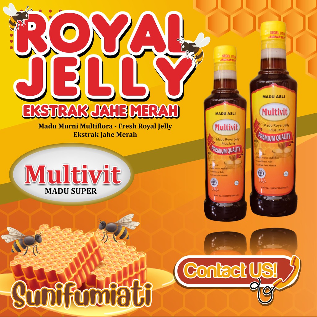 

Madu Multivit Royal Jelly Plus Jahe 500gr | Madu Asli 100%