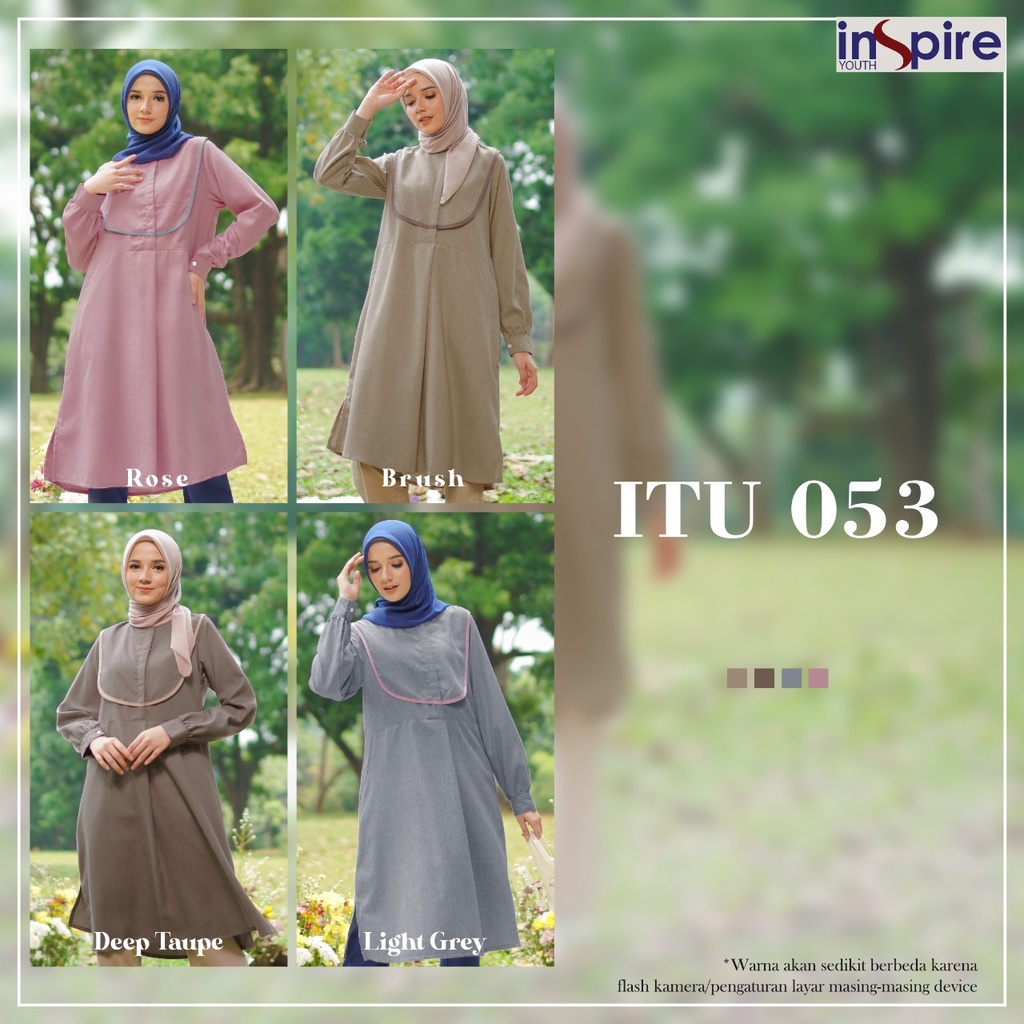 Inspire ITU 53 Atasan Tunik Wanita Panjang Casual Outfit Daily OOTD