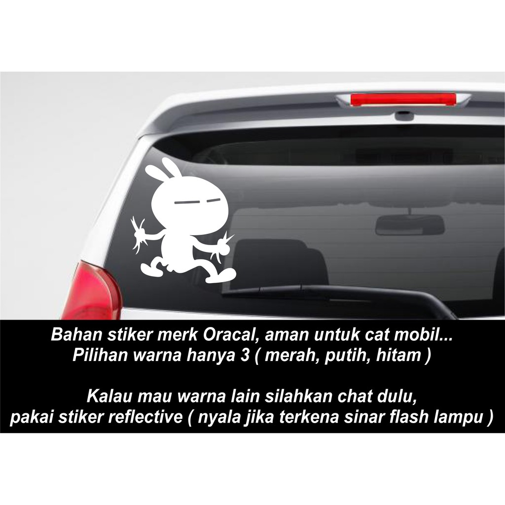 Stiker cutting kaca belakang mobil gambar kartun