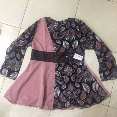 M-l-xl-xxl Batik Wanita Asj Sa Hrb026 Kenongo Kemeja Tosca Pendek