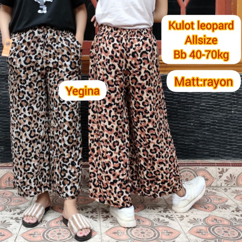 KULOT LEOPARD MACAN PANJANG WANITA BAHAN RAYON PREMIUM UKURAN JUMBO STANDAR/CELANA HARIAN BASIC KULOT PINGGANG FULL KARET BISA COD