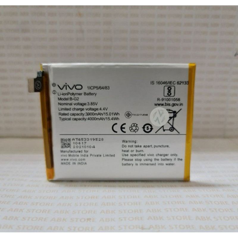 BATTERY BATERAI BATRAI BATRE VIVO V15 BG2 BAT ORIGINAL