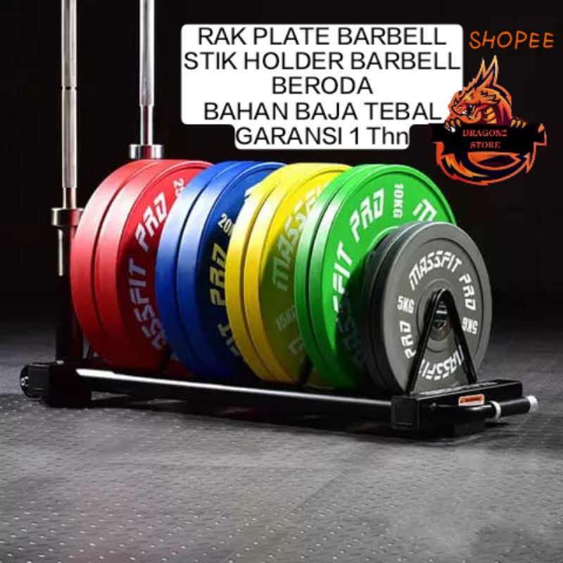Rak plate beban stik holder barbell gym