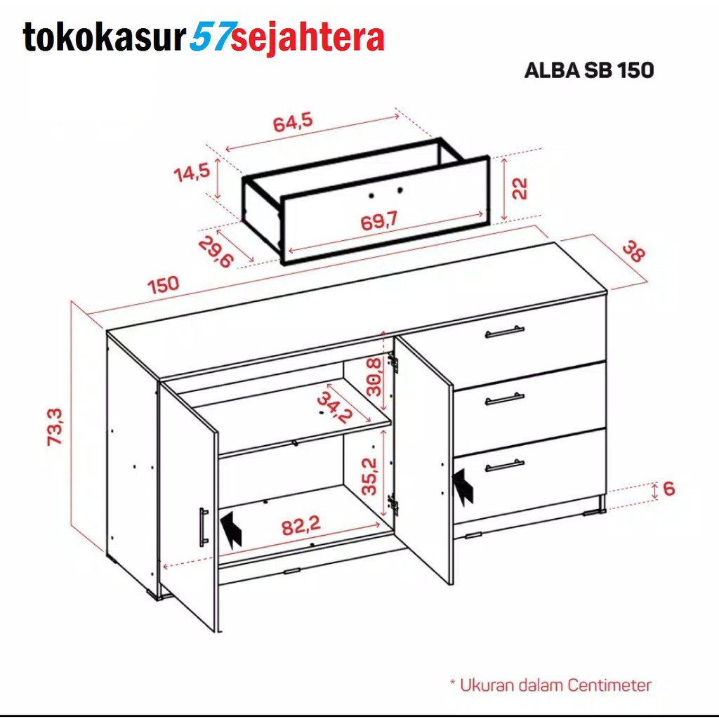 Lemari dapur - Kitchen set - Cradenza Alba SB 150 - Metropolis