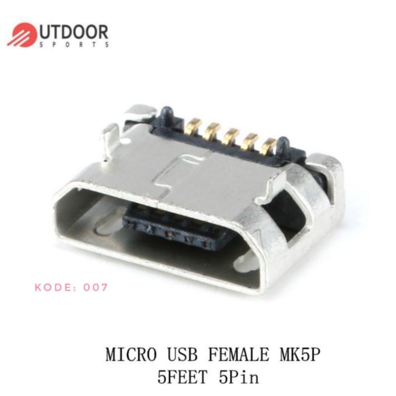 M007 Conector Charger Soket Micro USB 5 Pin B Type Female MK5P