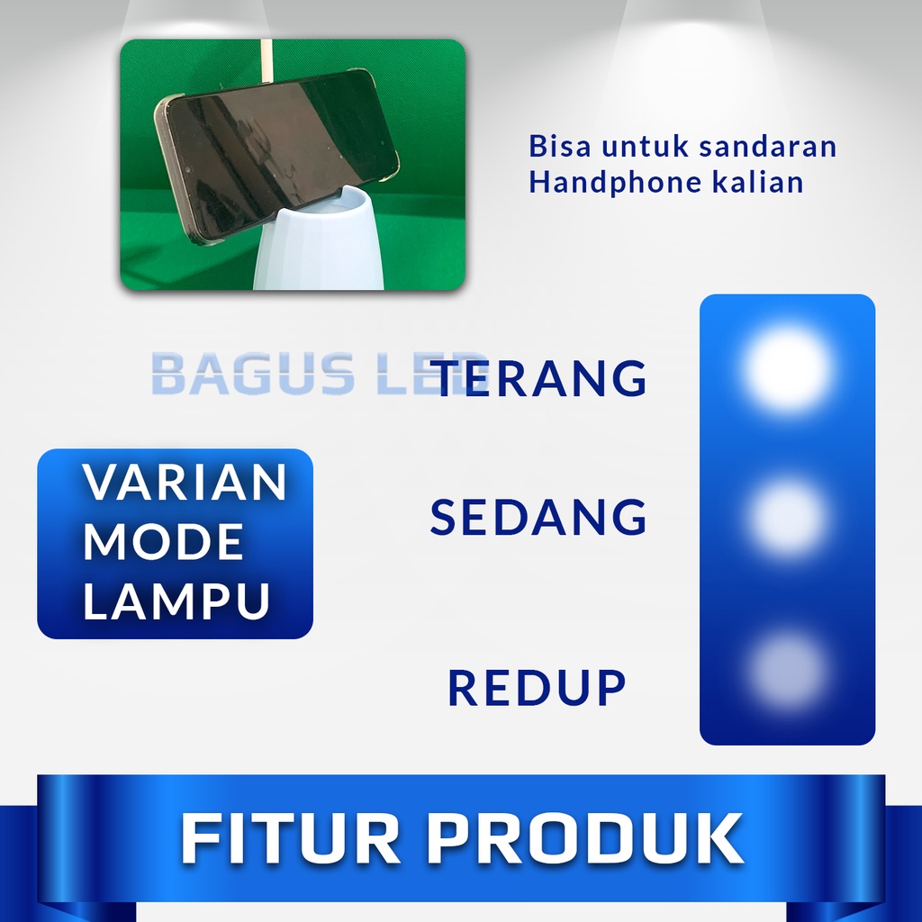 Lampu Meja Belajar Pen Holder LED Baca Table Lamp Sensor Sentuh