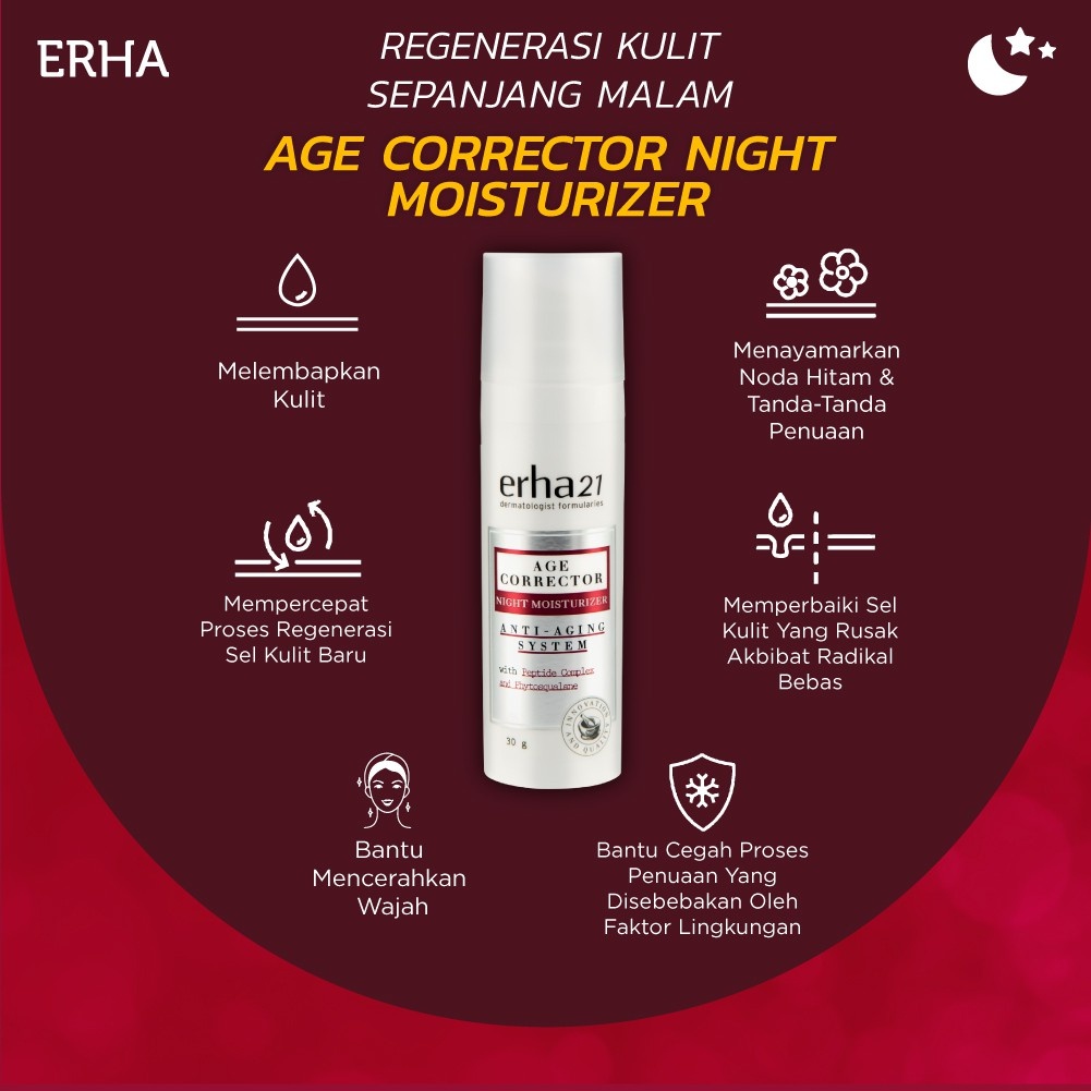 ERHA Age Corrector Night Moisturizer 30 gr ~ ORIGINAL 100%