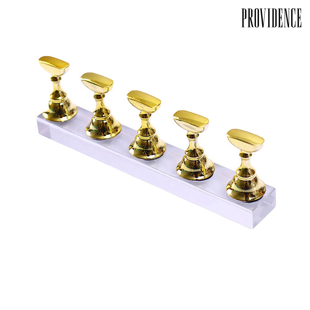 Providence 5Pcs Magnetic Nail Art UV Gel Polish Tips Stand Manicure Practice Holder Base