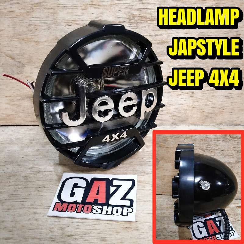 Headlamp Japstyle Grill Jeep 4x4 Lampu Depan CB Custom