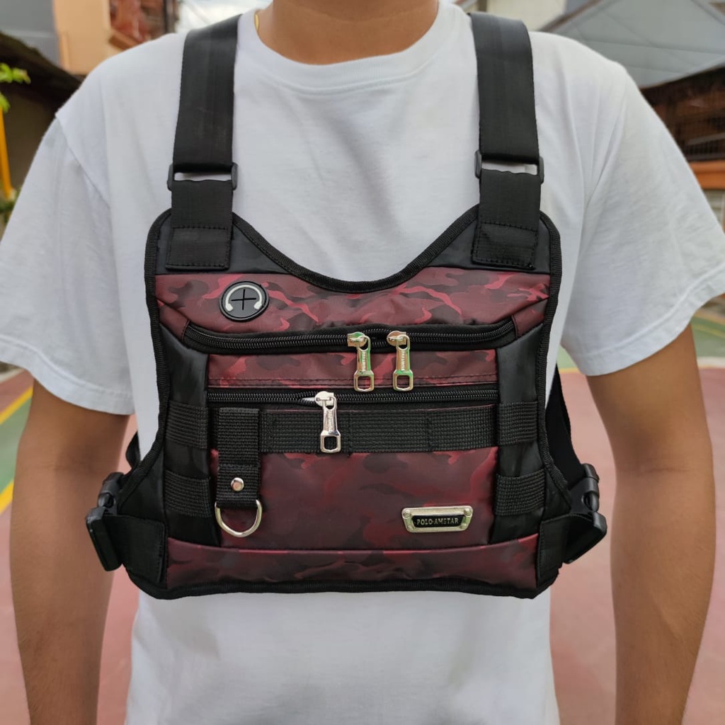 Tas Dada Army Waterproof Polo Amstar Chest Bag Tas Sepeda Chest Rig Bag Tas Rompi Tas Dada Pria