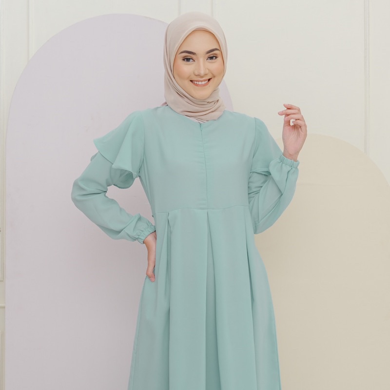 Restock !! Rinjani Dress (gamis polos) (gamis busui friendly) / gamis lebaran