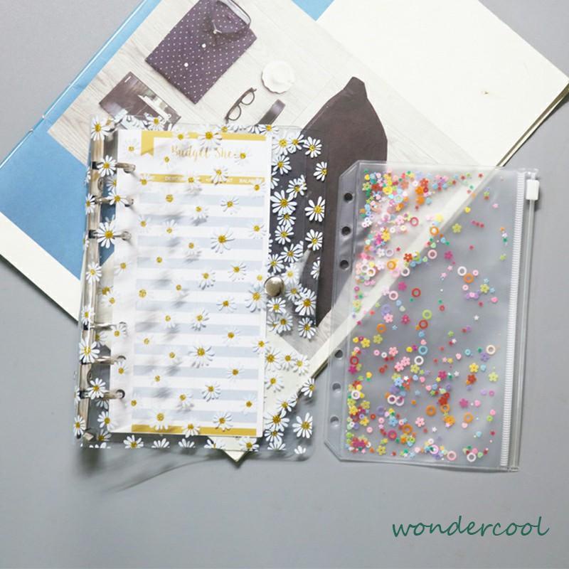 Buku Notebook / Catatan / Diary A6 Cover PVC Transparan Motif Bunga Daisy -Won