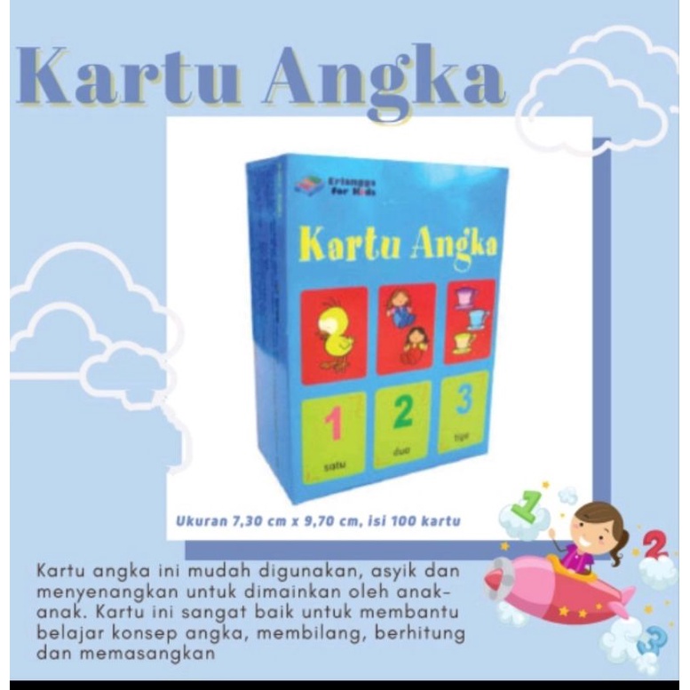 Mainan edukatif Kartu angka flash card kartu belajar anak 1y up