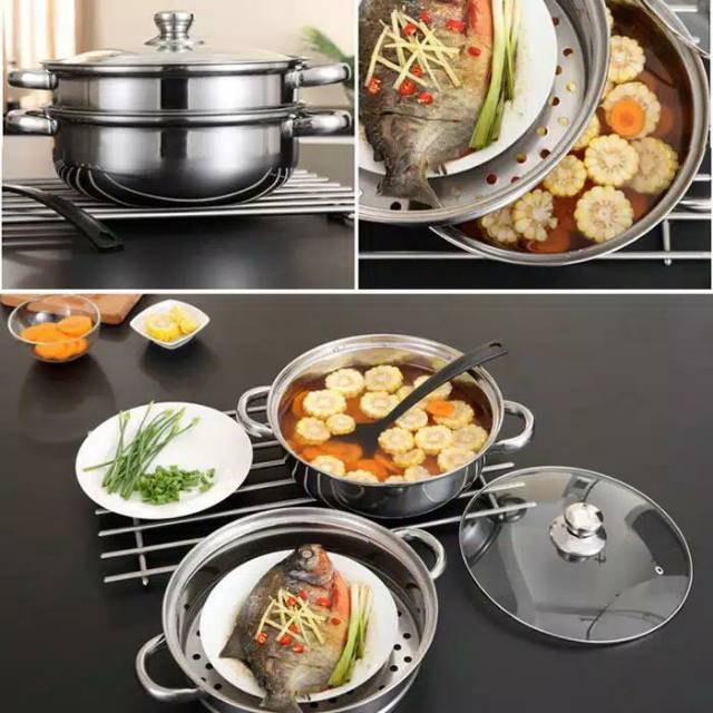 Panci Kukus 2 Tingkat Pot Panci Steamer
