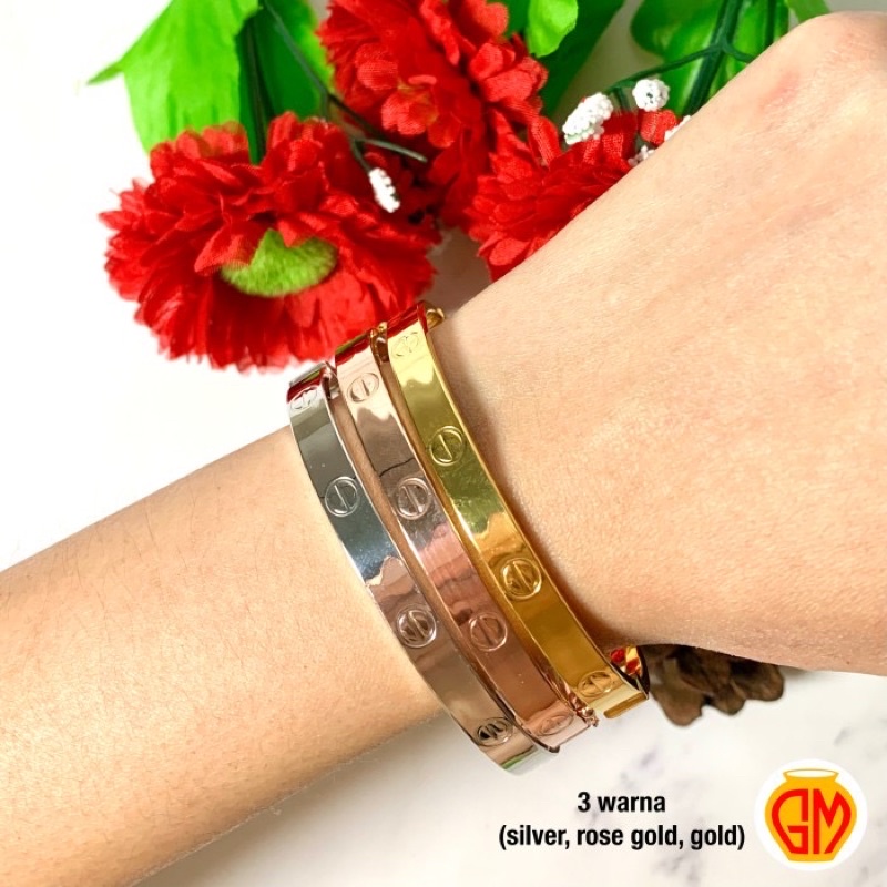 Gelang Bangle Kolong Cartier 3 Warna 375 8K