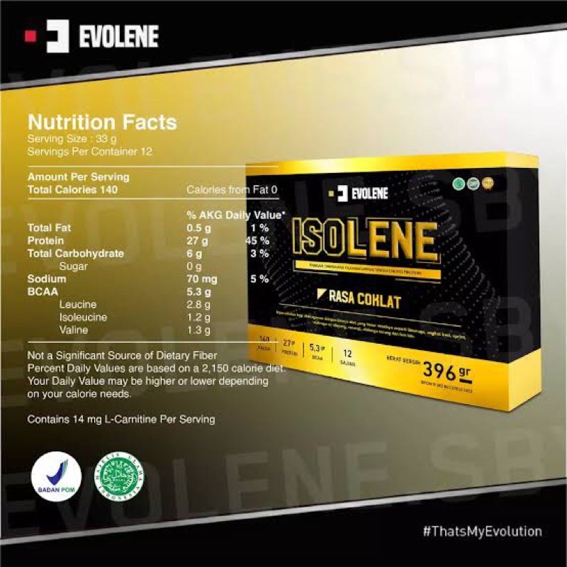 EVOLENE ISOLENE 12 SACHET ISOLATE SUPLEMEN SUSU FITNES FITNESS TINGGI PROTEIN GYM KESEHATAN MAKANAN