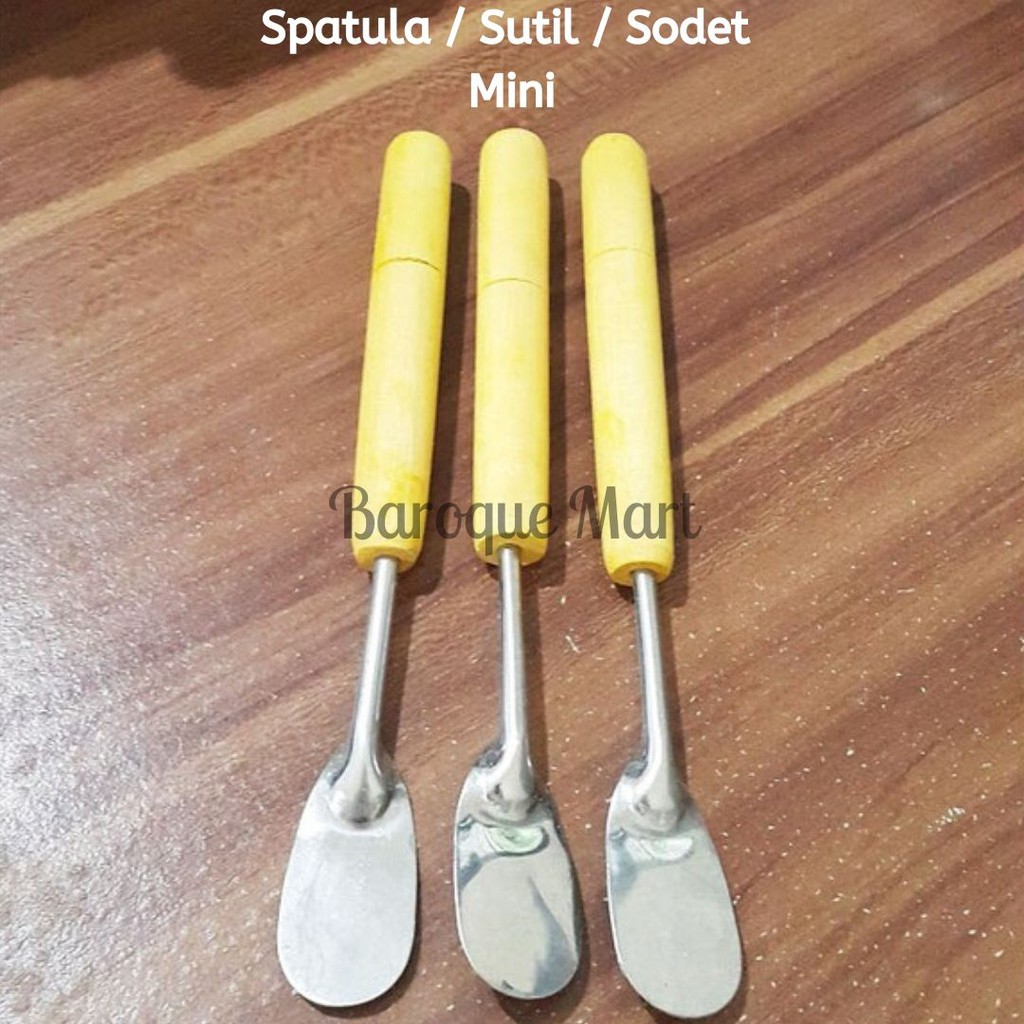 Jual Spatula Mini Makanan Kue Gagang Kayu Kecil Sutil Sodet Susuk Masak