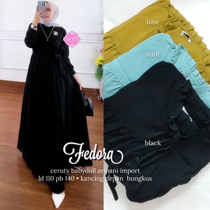 Fedora Dress//Dress//Dress Wanita//Dress Muslim//Dress Daily//Gamis Wanita//Gamis Muslim