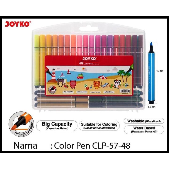 

TERBARUU!! Color Pen Joyko CLP-57-48 / Spidol 48 Warna Joyko COD