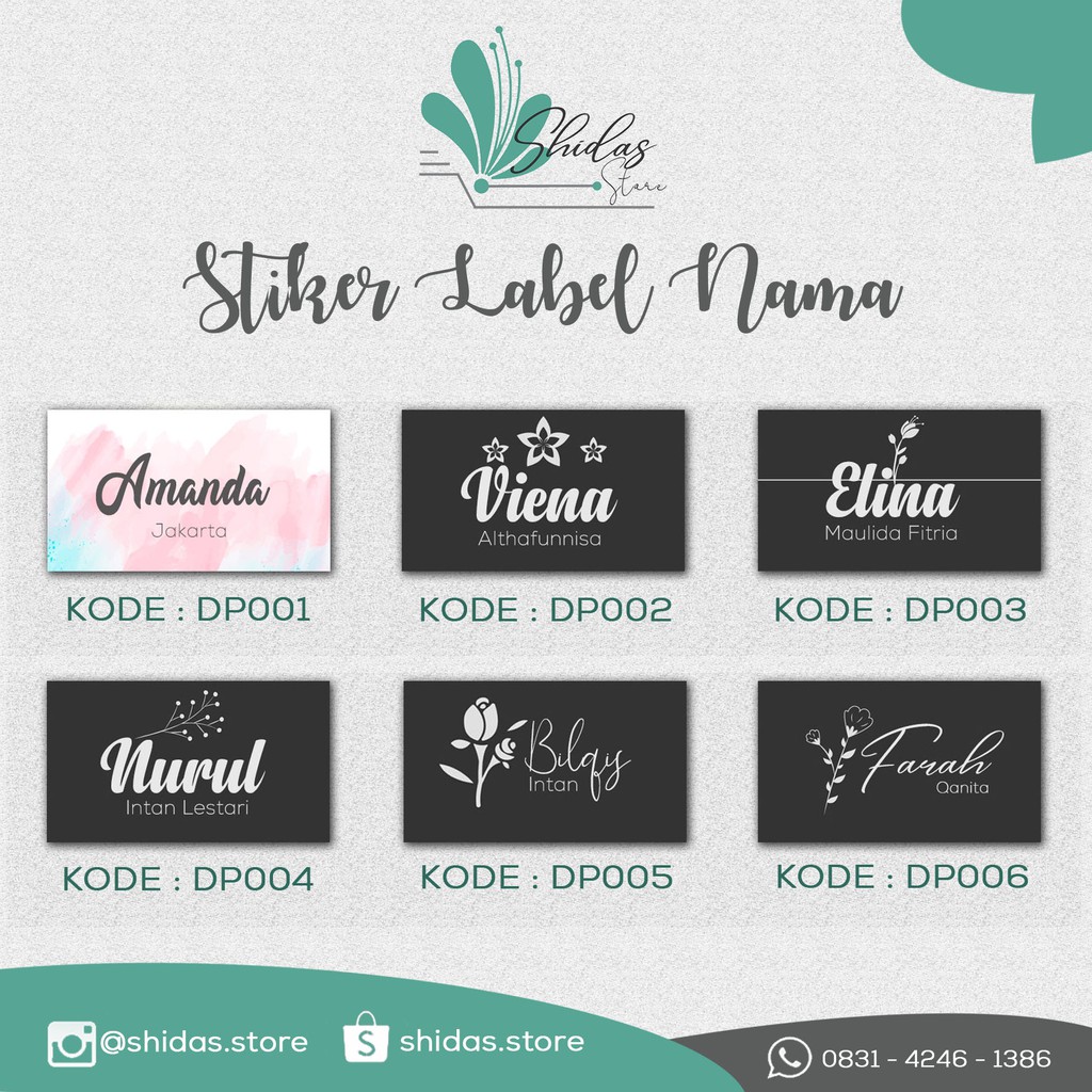 Stiker Label Nama Shopee Indonesia