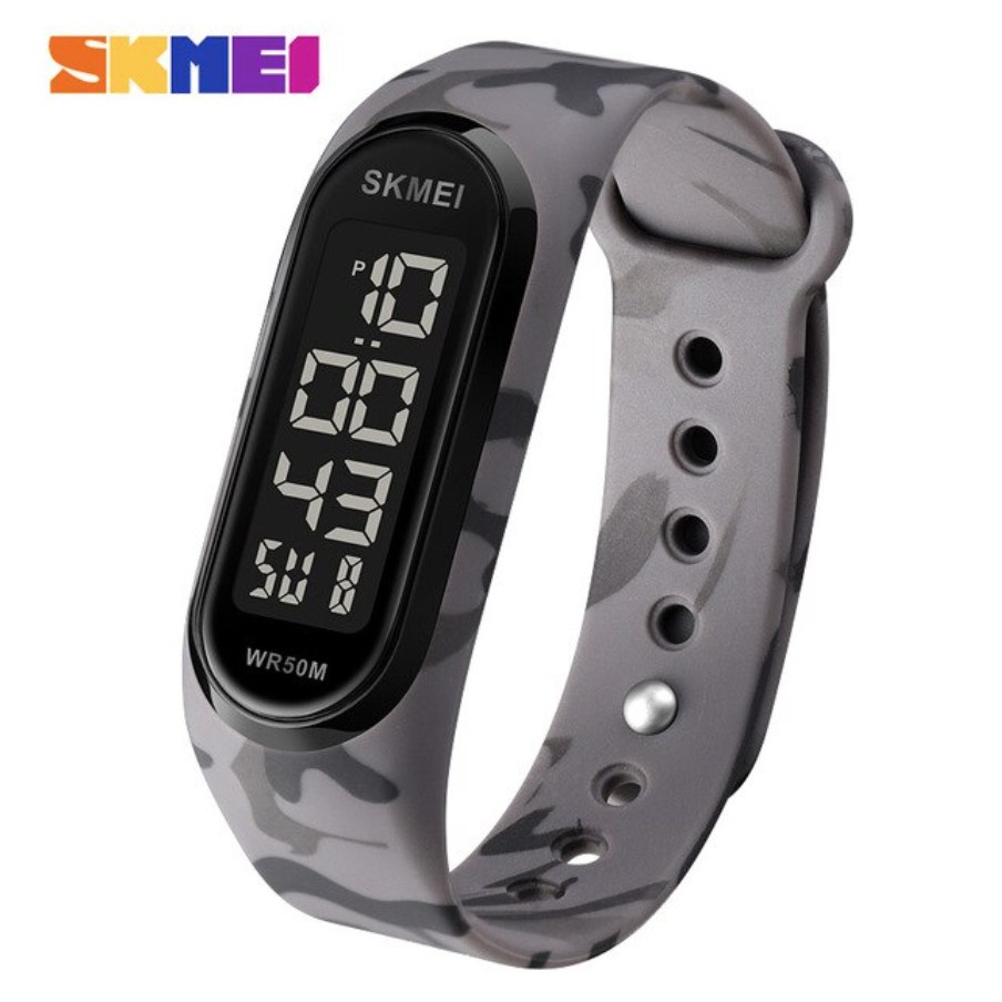 JAM TANGAN SKMEI 1666 RUBBER STRAP LED PERSEGI PANJANG/ JAM TANGAN SKMEI 1666 WR 5 BAR/ JAM TANGAN LED 1666 BOOMING